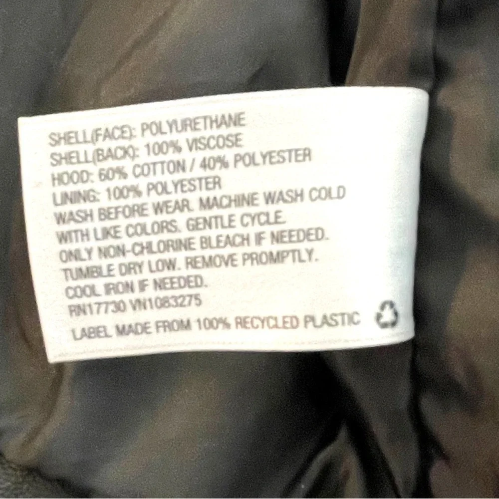 Oshkosh Faux Leather Motorcycle Jacket Gray Hoodie Lining Size 18M